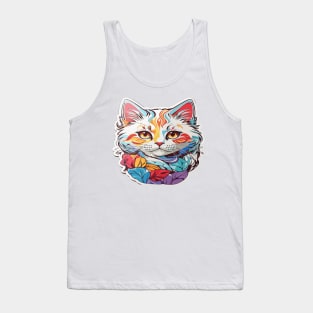 Cute Peeking cat Tank Top